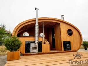 Oval utomhusbastu med integrerat bubbelbadkar (68)